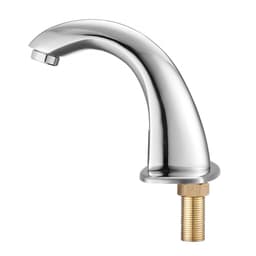 Bezdotykowa bateria umywalkowa do łazienki, automatyczna bateria toaletowa z czujnikiem ruchu i pokrywką otworu, zasilana bateryjnie, regulowana temperatura do rur 9,5 mm, komercyjna toaleta, chromowana na srebrno - miniatura 12