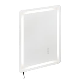 Lustro łazienkowe LED, 50 x 70 cm, lustro łazienkowe LED z podświetleniem z przodu i z tyłu, lustro z pamięcią kształtu i funkcją przeciwmgielną, z oświetleniem, płynnie ściemniane w 3 kolorach, do montażu na ścianie - miniatura 12