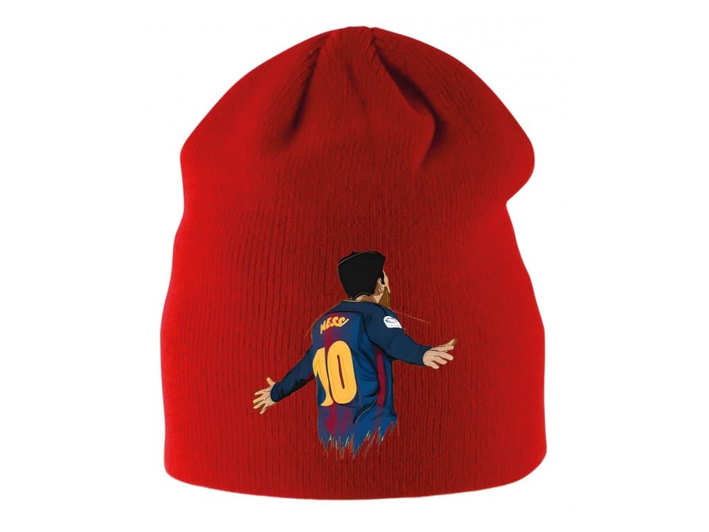 Czapka zimowa dziecięca Messi świętuje burzę na Camp Nou