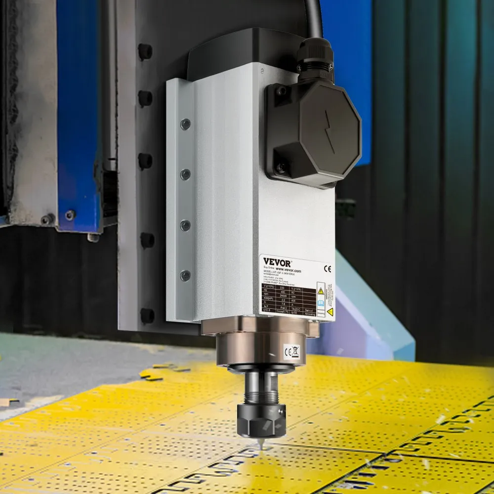 Silnik wrzeciona chłodzony powietrzem 2,2 kW Silnik wrzeciona CNC 220 V Kwadratowy silnik wrzeciona chłodzony powietrzem Tuleja zaciskowa ER20 24000 obr./min Wrzeciono CNC 6 A Silnik wrzeciona 400 Hz do frezarki grawerującej CNC