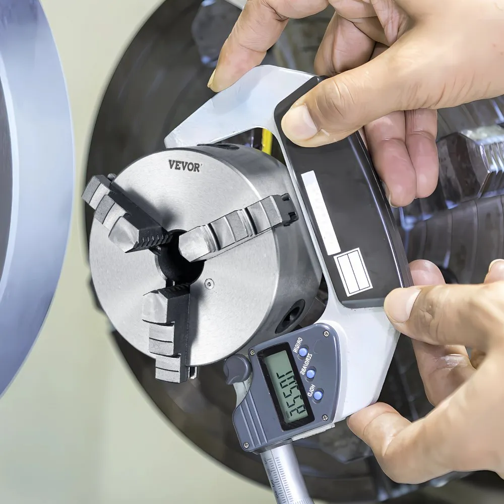 Uchwyt tokarski 3-szczękowy, 6'', samocentrujący, zakres mocowania 0,14-6,3 cala/3,5-160 mm ze śrubami mocującymi typu T, szczęki odwracalne, do tokarki, drukarki 3D, centrum obróbczego, frezarki, wiertarki