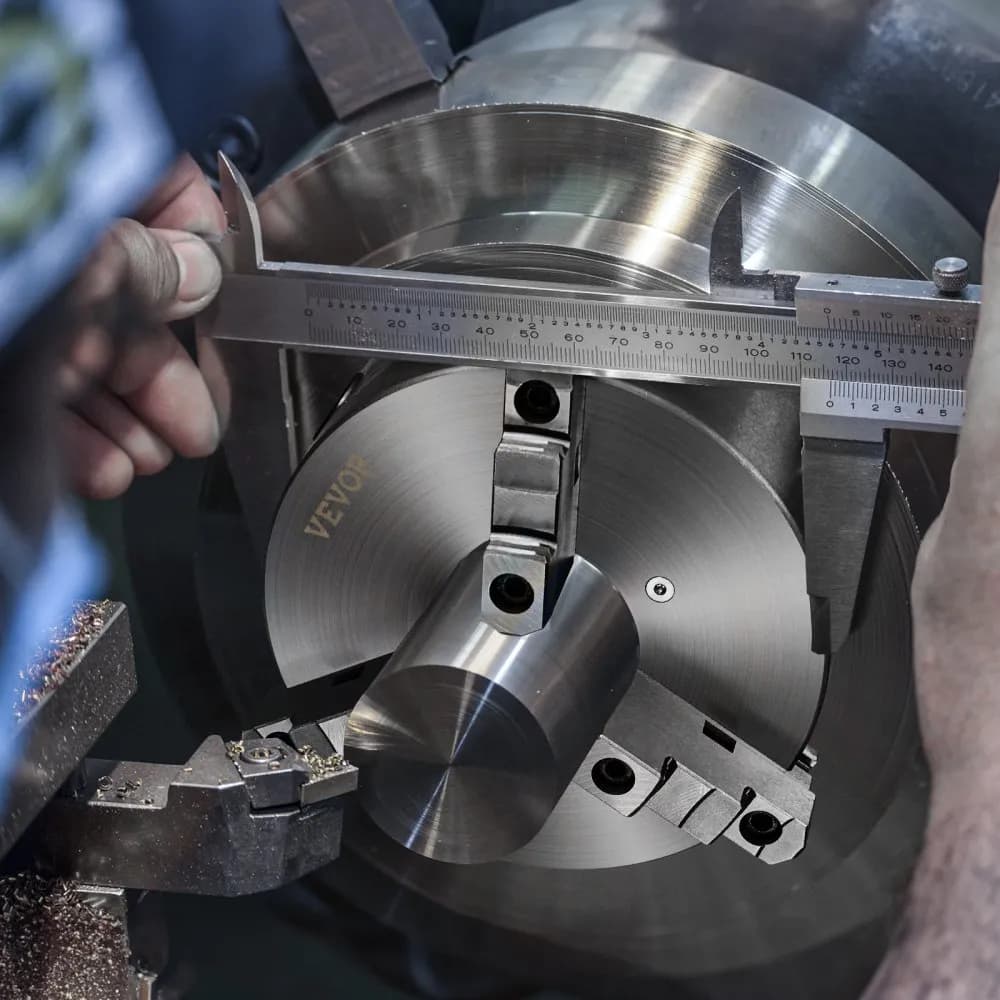 Uchwyt tokarski 3-szczękowy, 8'', samocentrujący, zakres mocowania 0,16-8 cali/4-200 mm ze śrubami mocującymi z kluczem T, kluczem imbusowym, do tokarki, drukarki 3D, centrum obróbczego, frezarki, wiertarki