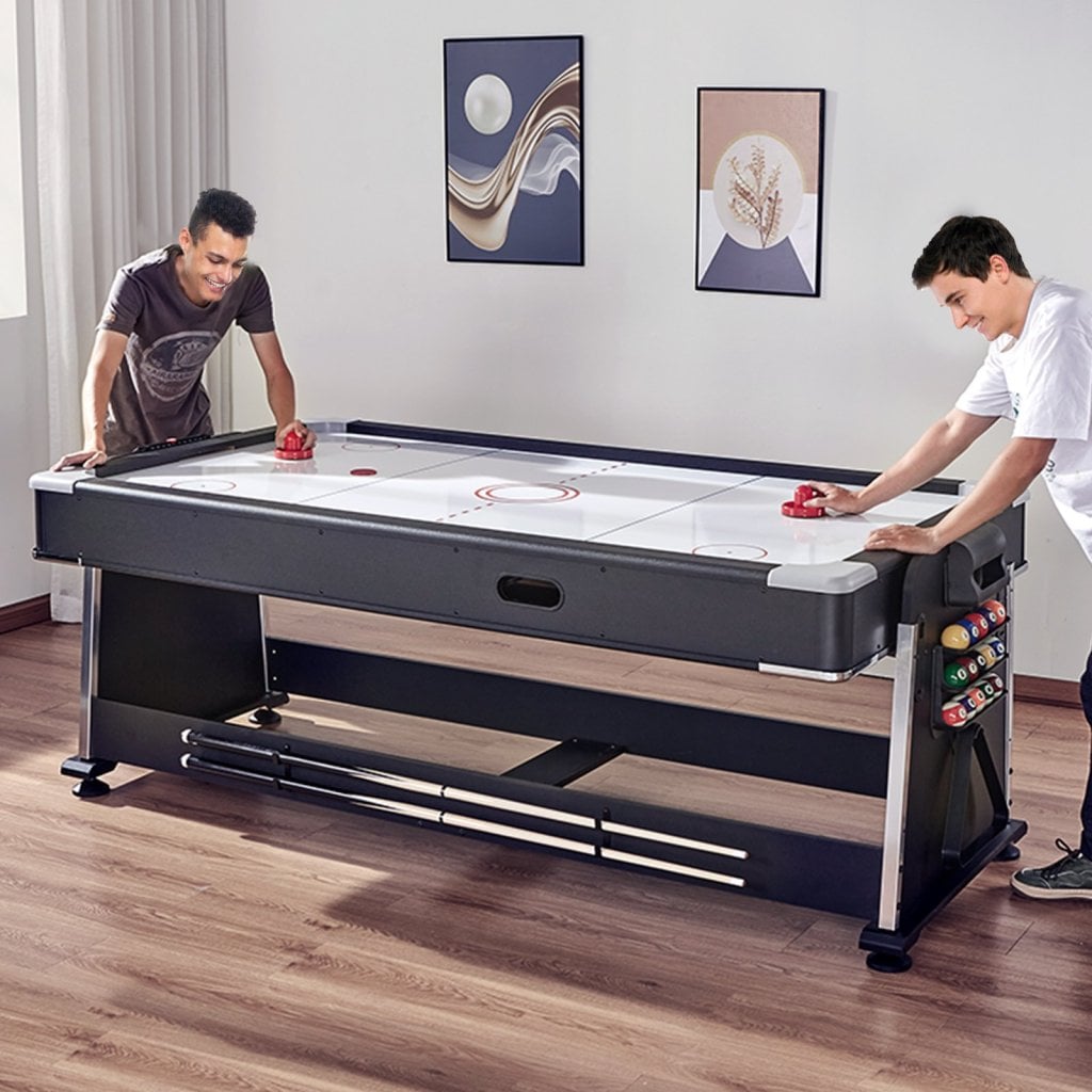 Stół do gier obrotowych wielofunkcyjnych 3 w 1, hokej powietrzny, bilard, tenis stołowy