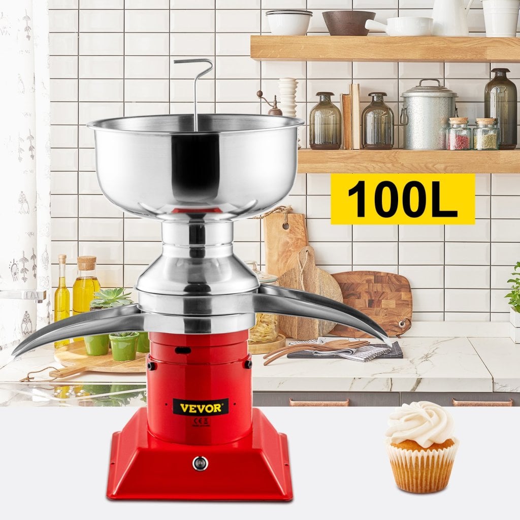 Separator śmietanki ze stali nierdzewnej 100 l/h z misą na mleko o pojemności 5 l
