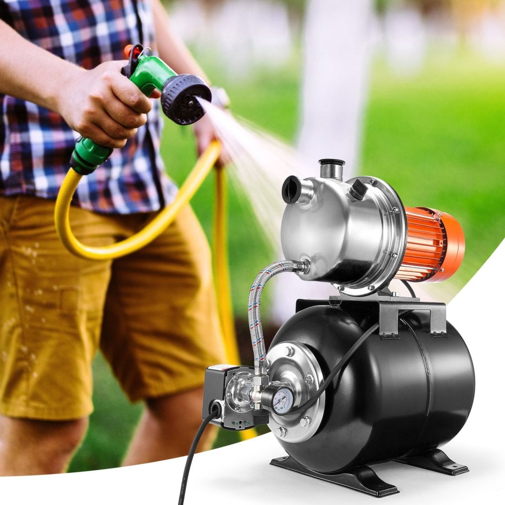 1,6HP pompa do płytkiej studni ze zbiornikiem ciśnieniowym, pompa wspomagająca nawadnianie 1320 GPH