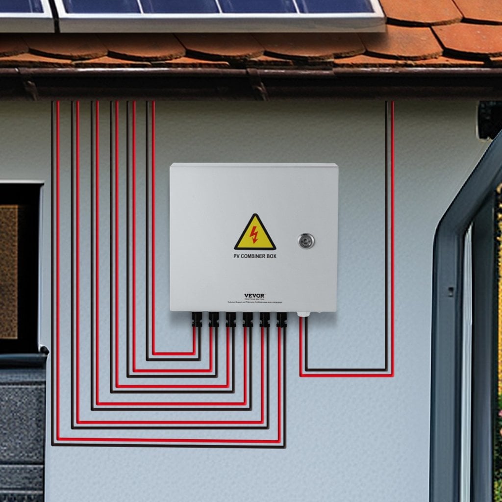 Skrzynka przyłączeniowa PV 6 stringów 10A do paneli słonecznych, obudowa stalowa, IP65