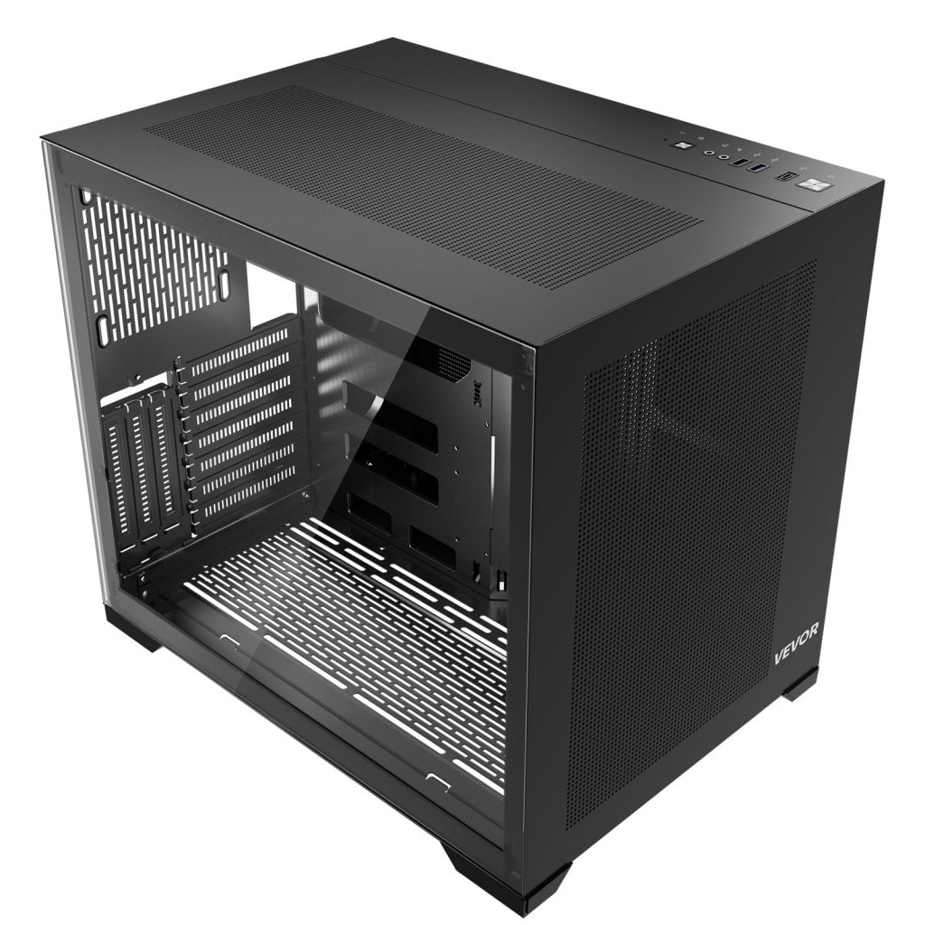 Herní počítačová skříň Mid-Tower ATX, dvoukomorová, bez ventilátoru