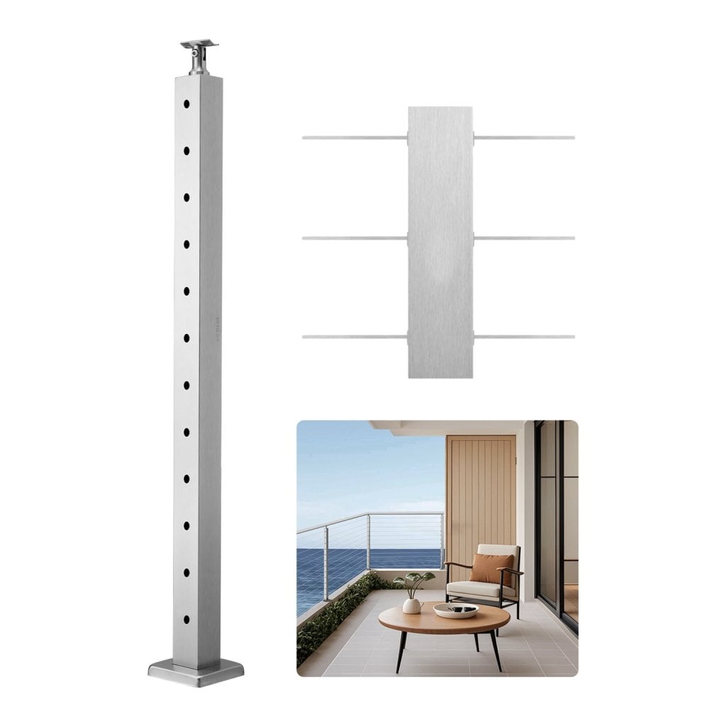 Słupek balustrady kablowej 42x2x2 cale, słupek z otworami 1JZLGZXYS1061EF8W001V0