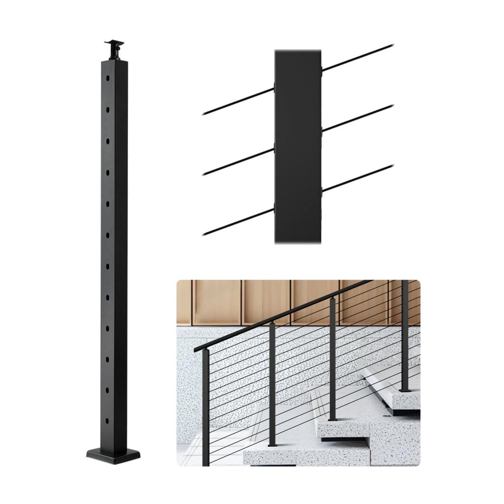Słupek balustrady kablowej 42x2x2 cale z otworami 30° 1JZLGZXHS106W3XAA001V0