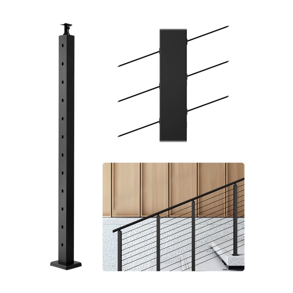 Słupek balustrady kablowej 42x1x2 cale z otworami 30° 1JZLGZXHS106VRA3X001V0