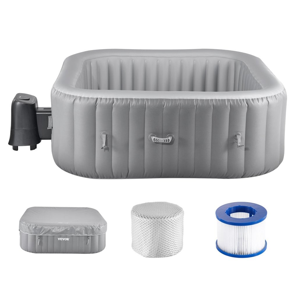 Nadmuchiwana wanna z hydromasażem dla 4-6 osób, 1850 x 660 mm, przenośna zewnętrzna wanna z hydromasażem