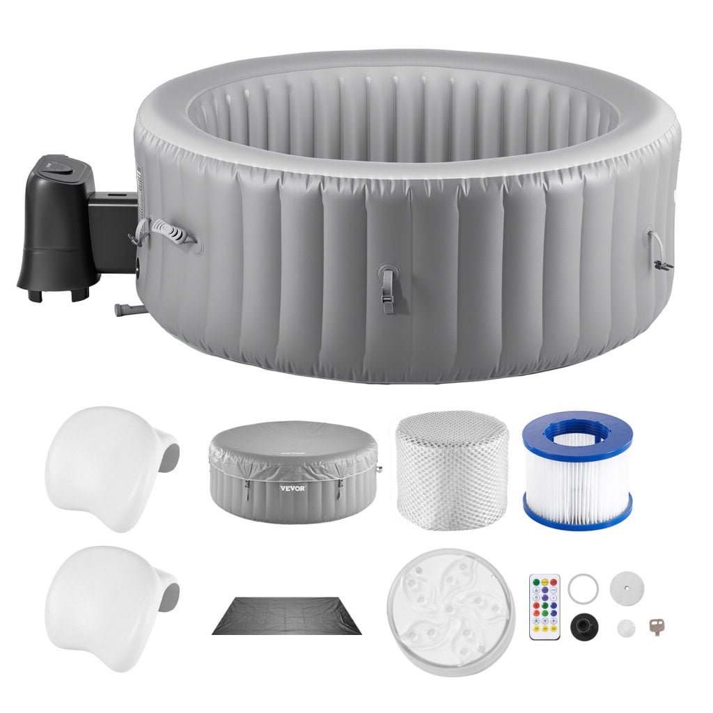 Nadmuchiwany jacuzzi dla 6-8 osób, pojemność 2400 x 660 mm, przenośny jacuzzi zewnętrzny