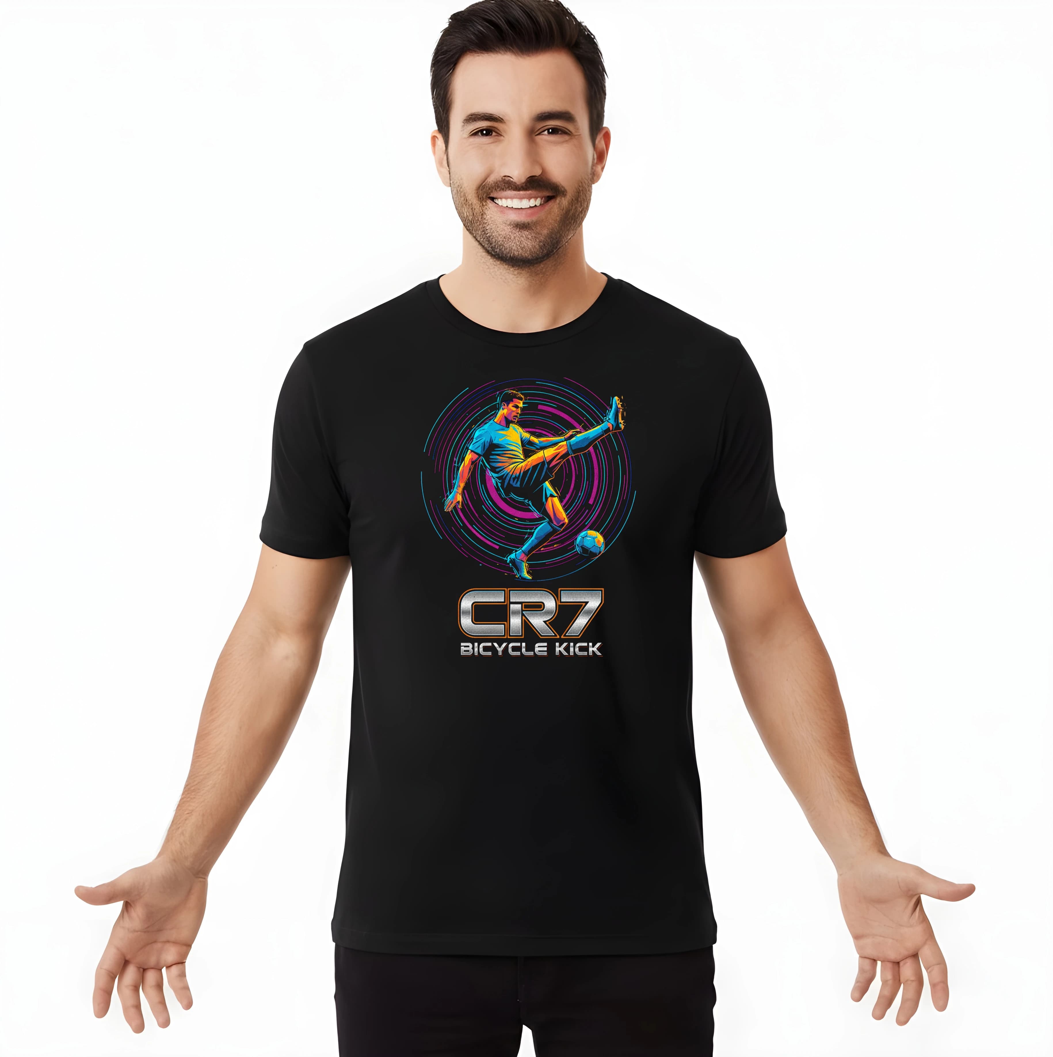 Koszulka męska CR7 Bicycle Kick, neonowa eksplozja szybkości i elegancji