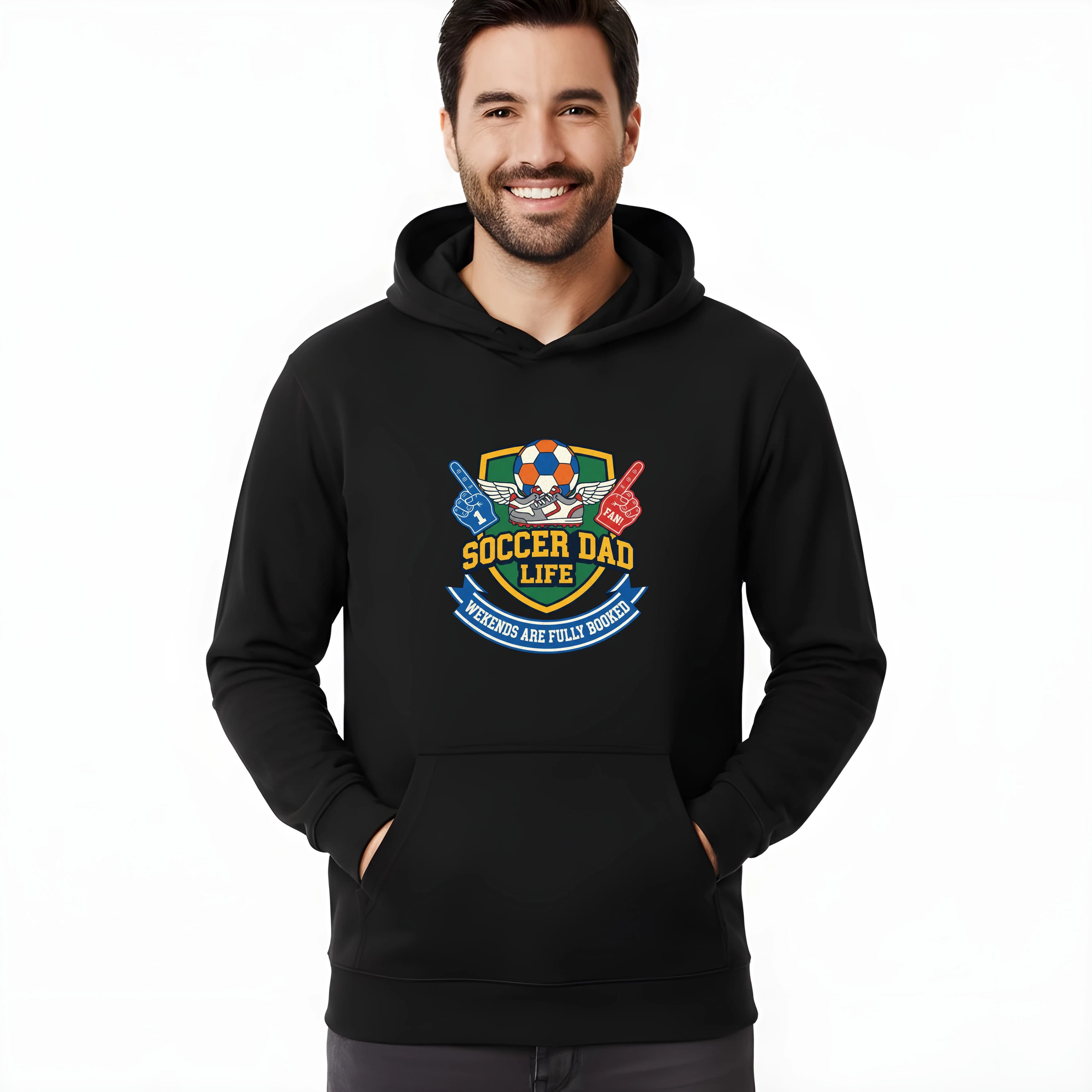 Bluza z kapturem dumny tata Soccer Dad Life weekendy zajęte przez futbol