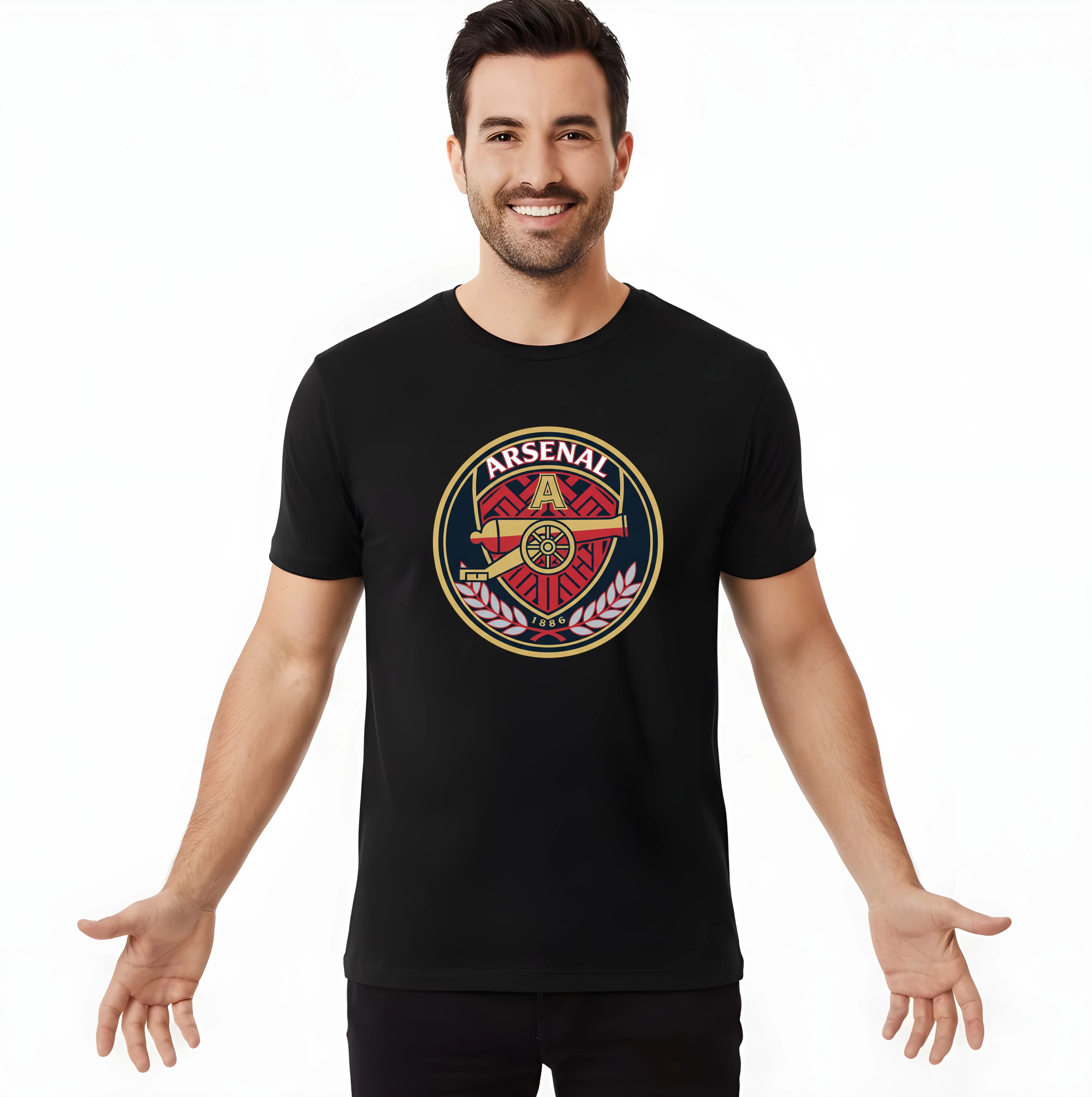 Koszulka męska Arsenal, złote działo i herb, dumna tradycja z Londynu