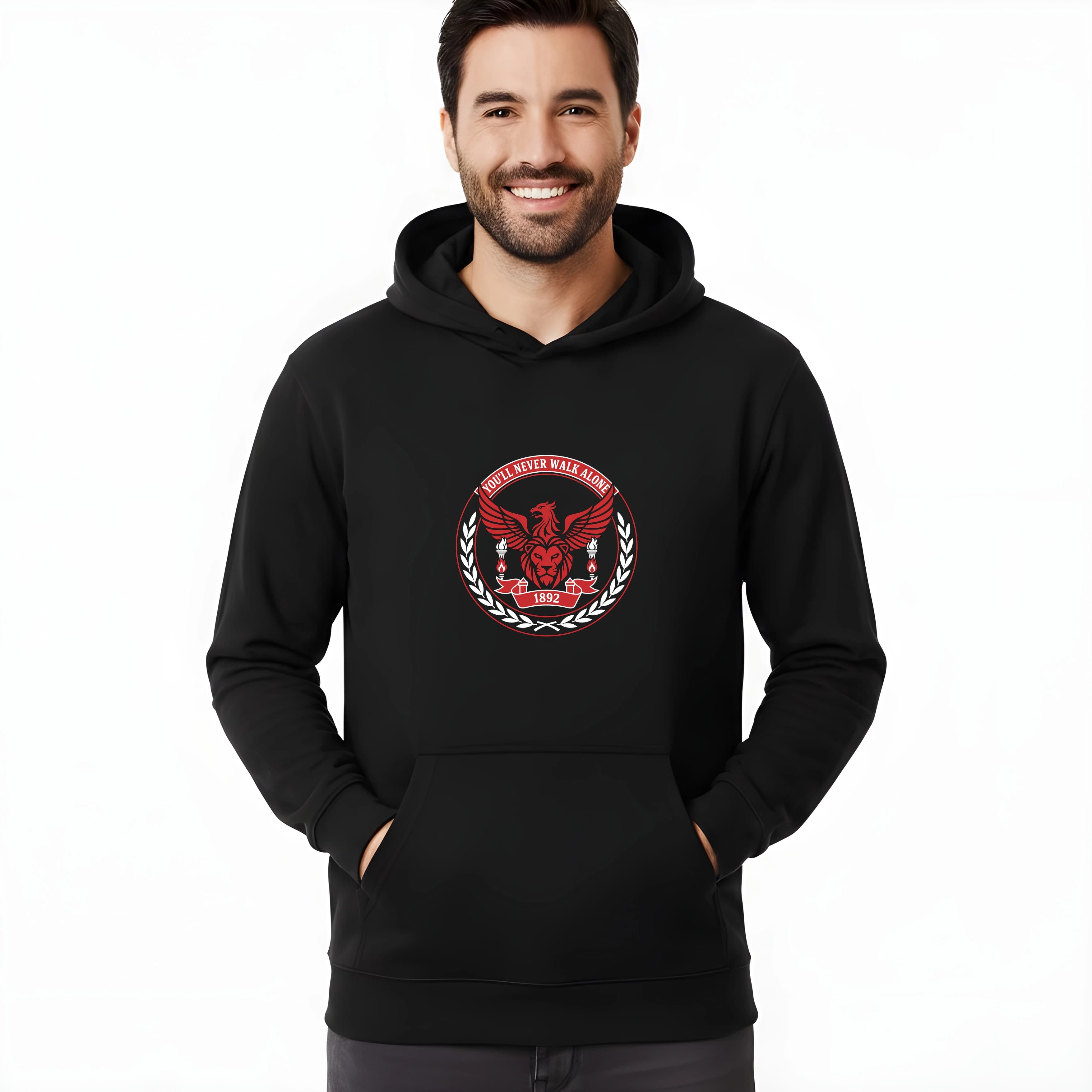Bluza z kapturem strażnicy lwiego serca i skrzydeł You'll Never Walk Alone 1892