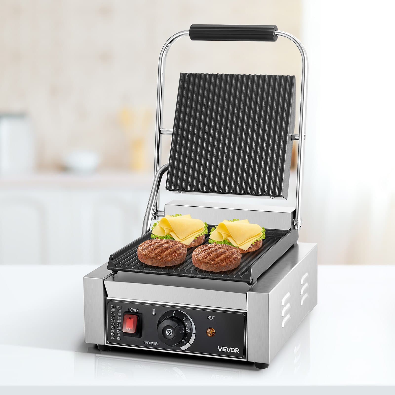 Grill do kanapek, prasa do panini, płyta grillowa 22x23 cm