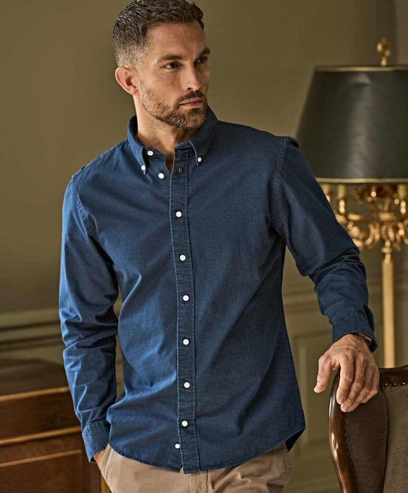 Tee Jays | TJ 4002 - Koszula jeansowa keprowa z długim rękawem